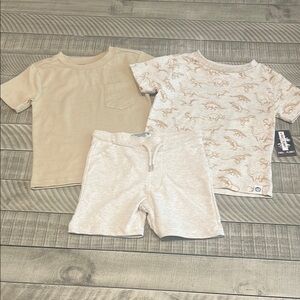 Free Planet Beige and Cream Kids Matching Set